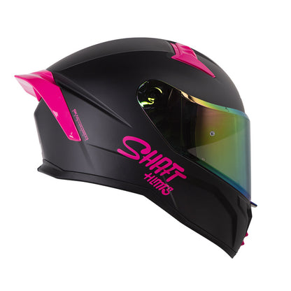 CASCO SHAFT SH-504DV SOLID MATE NEGRO FUCSIA VISOR IRIDIUM