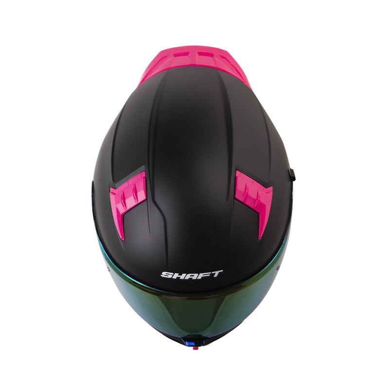 CASCO SHAFT SH-504DV SOLID MATE NEGRO FUCSIA VISOR IRIDIUM