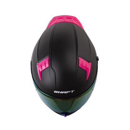 CASCO SHAFT SH-504DV SOLID MATE NEGRO FUCSIA VISOR IRIDIUM