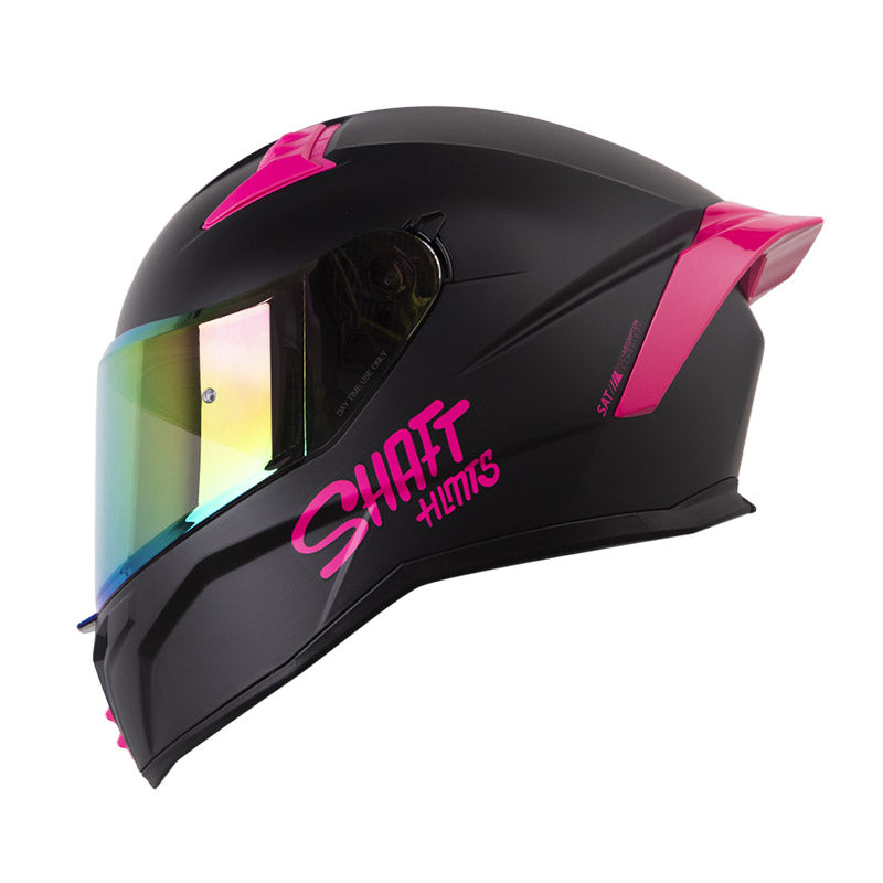 CASCO SHAFT SH-504DV SOLID MATE NEGRO FUCSIA VISOR IRIDIUM