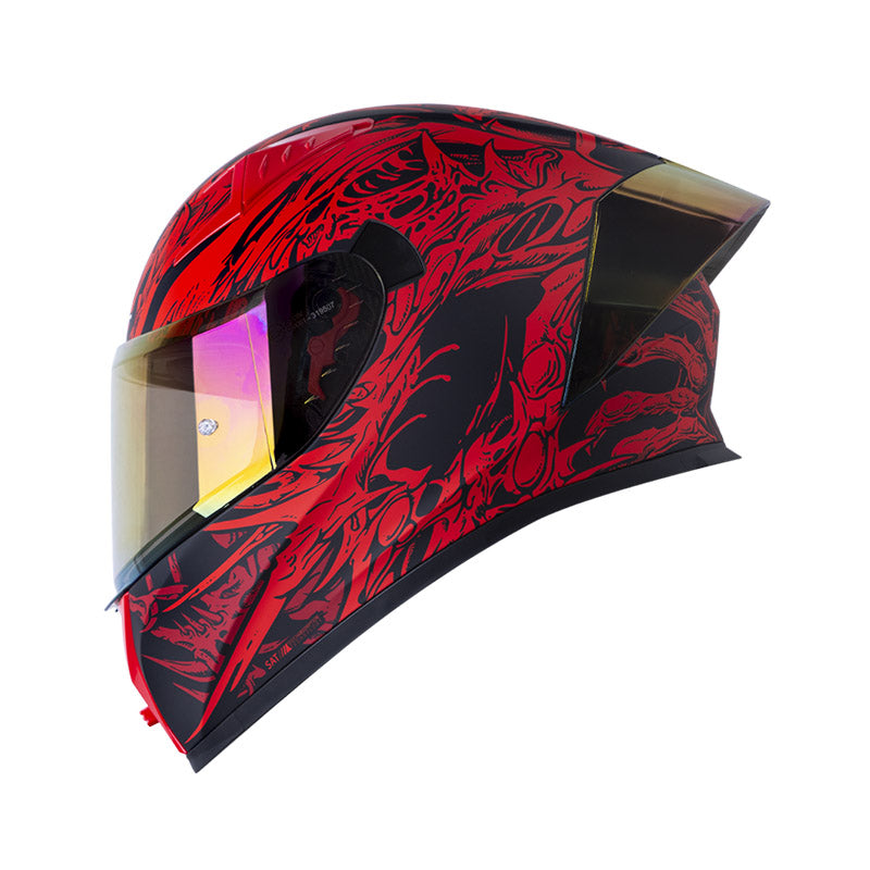 CASCO SHAFT SH-526SP EVO BONECRUSH MATE ROJO OSCURO NEGRO