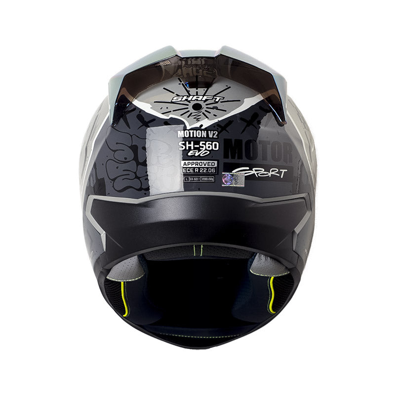 CASCO SHAFT SH-560 EVO MOTION V2 GRIS NEGRO VISOR ROJO