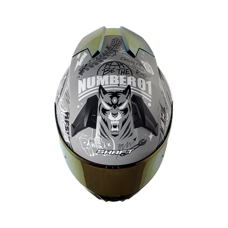 CASCO SHAFT SH-560 EVO MOTION V2 GRIS NEGRO VISOR ROJO