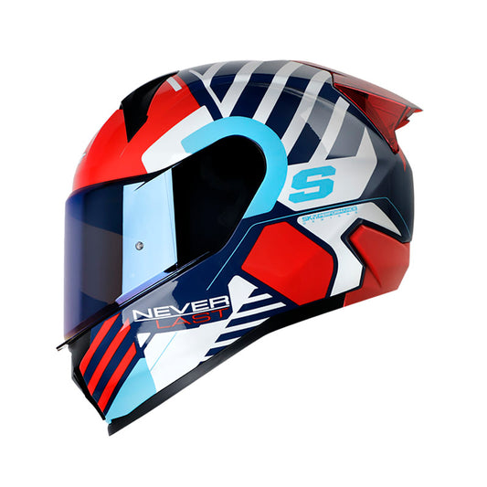 CASCO SHAFT SH-560 FALLOU AZUL OSCURO AZUL VISOR IRIDIUM