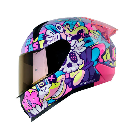 CASCO SHAFT SH-560 MELO MORADO CLARO FUCSIA VISOR IRIDIUM