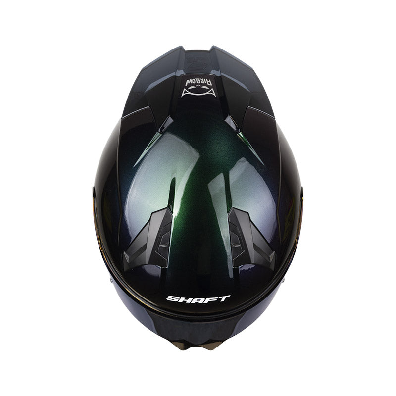 CASCO SHAFT SH-560 SOLID CAMALEON PLATA VISOR IRIDIUM AZUL