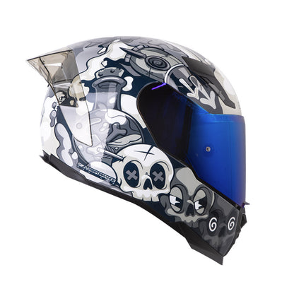 CASCO SHAFT SH-562 R DREAMS GRIS GRIS VISOR IRIDIUM AZUL