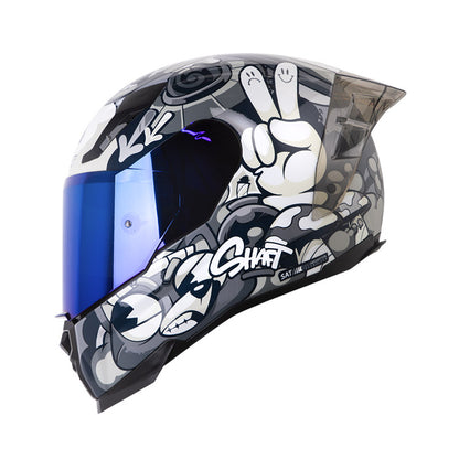 CASCO SHAFT SH-562 R DREAMS GRIS GRIS VISOR IRIDIUM AZUL