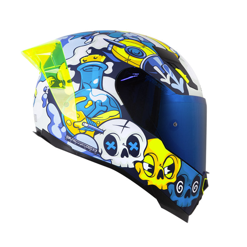 CASCO SHAFT SH-562 R DREAMS MATE AZUL AMERILLO NEON IRIDIUM