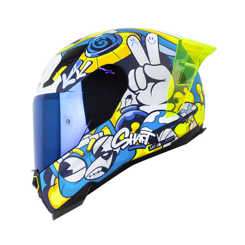 CASCO SHAFT SH-562 R DREAMS MATE AZUL AMERILLO NEON IRIDIUM