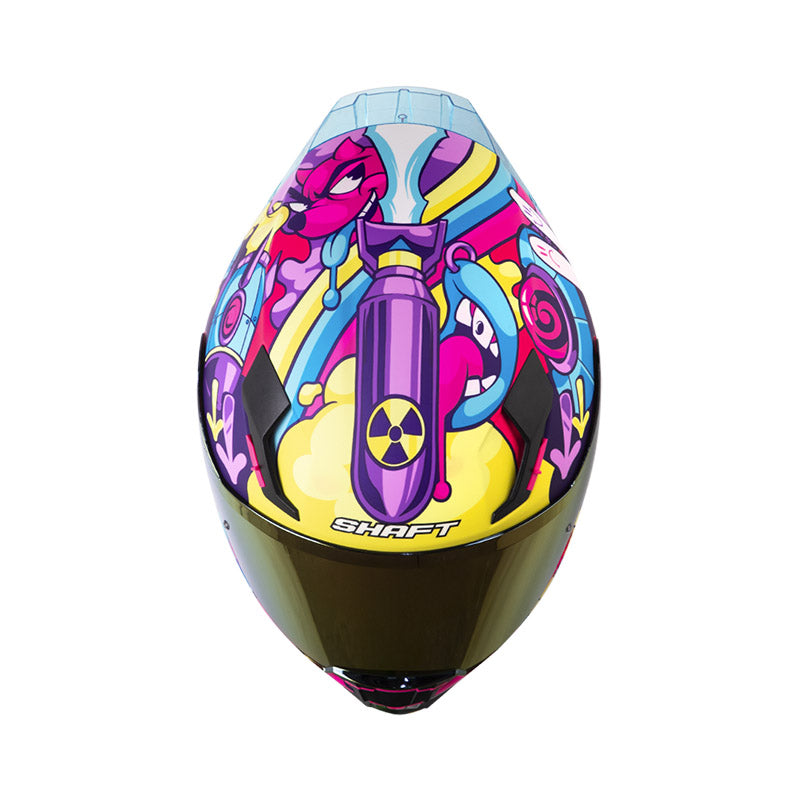 CASCO SHAFT SH-562 R DREAMS MATE FUCSIA AZUL VISOR IRIDIUM