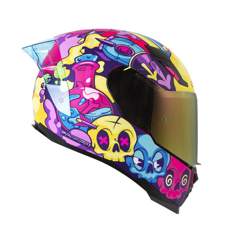 CASCO SHAFT SH-562 R DREAMS MATE FUCSIA AZUL VISOR IRIDIUM