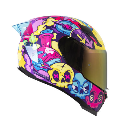 CASCO SHAFT SH-562 R DREAMS MATE FUCSIA AZUL VISOR IRIDIUM