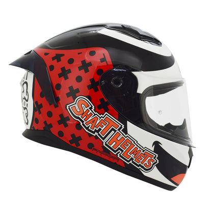 CASCO SHAFT SH-582SP MAGIC CAT ROJO NARANJA NEON