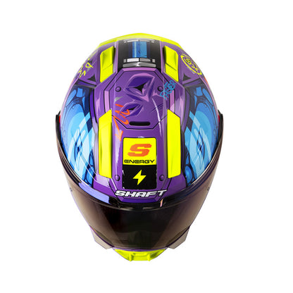 CASCO SHAFT SH-595 GUNN MORADO AZUL VISOR IRIDIUM MORADO