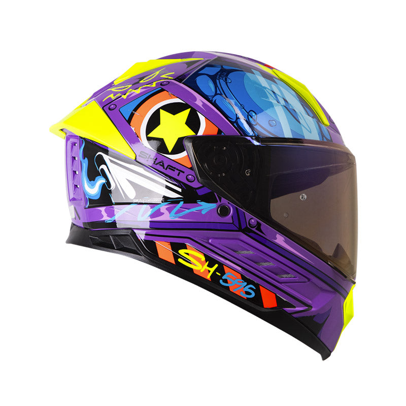CASCO SHAFT SH-595 GUNN MORADO AZUL VISOR IRIDIUM MORADO