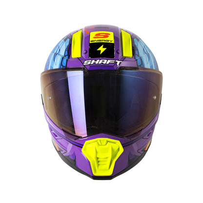 CASCO SHAFT SH-595 GUNN MORADO AZUL VISOR IRIDIUM MORADO