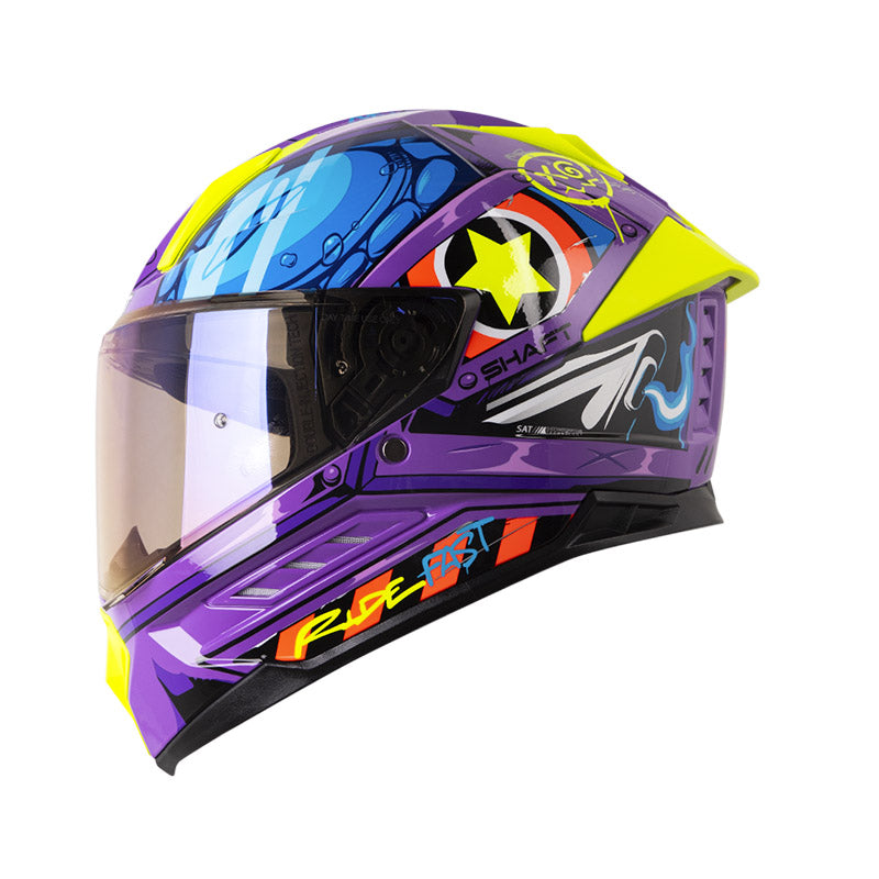 CASCO SHAFT SH-595 GUNN MORADO AZUL VISOR IRIDIUM MORADO