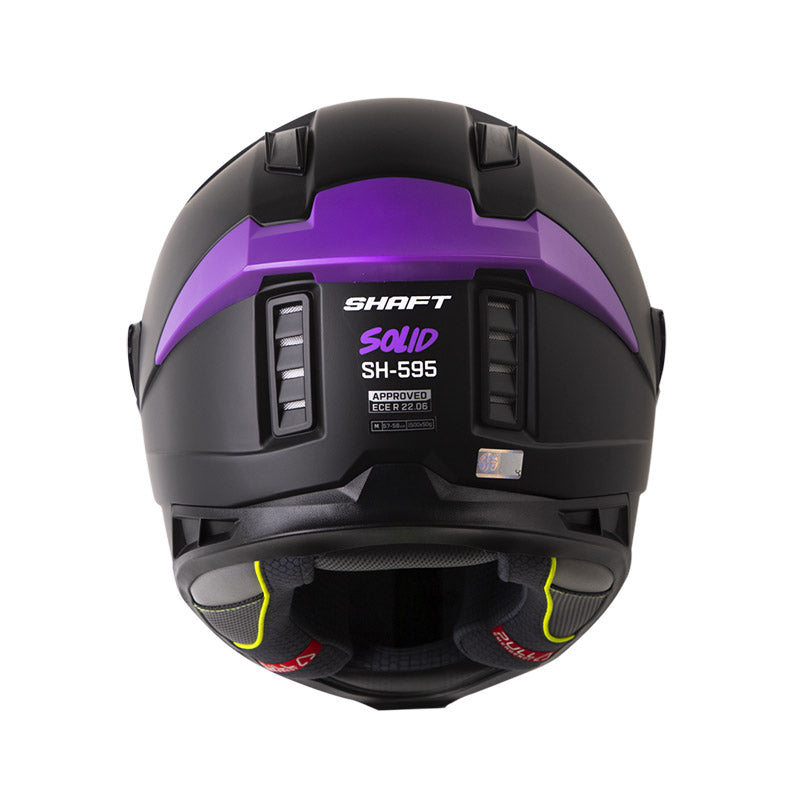 CASCO SHAFT SH-595 SOLID MATE NEGRO MORADO VISOR IRIDIUM
