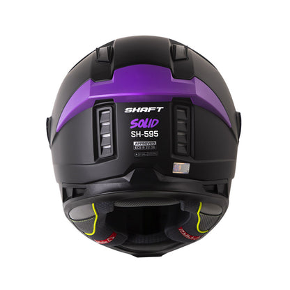 CASCO SHAFT SH-595 SOLID MATE NEGRO MORADO VISOR IRIDIUM
