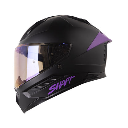 CASCO SHAFT SH-595 SOLID MATE NEGRO MORADO VISOR IRIDIUM