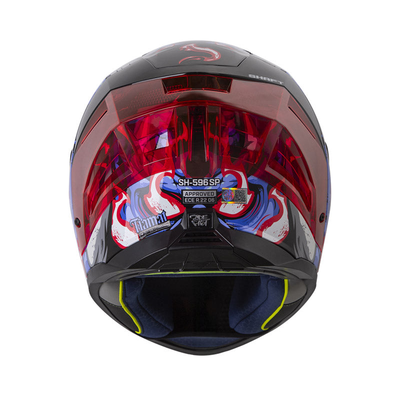 CASCO SHAFT SH-596SP TIAMAT NEGRO AZUL CLARO VISOR IRIDIUM