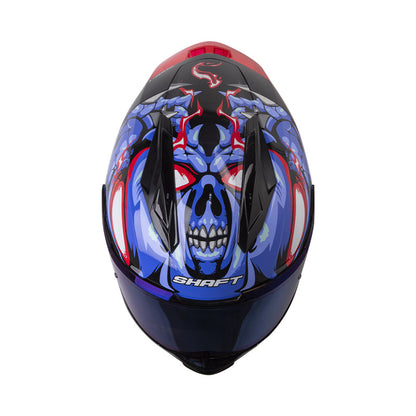 CASCO SHAFT SH-596SP TIAMAT NEGRO AZUL CLARO VISOR IRIDIUM