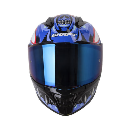 CASCO SHAFT SH-596SP TIAMAT NEGRO AZUL CLARO VISOR IRIDIUM