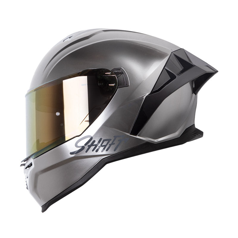 CASCO SHAFT SH-598GTR SOLID CROMADO GRIS VISOR IRIDIUM ROJO