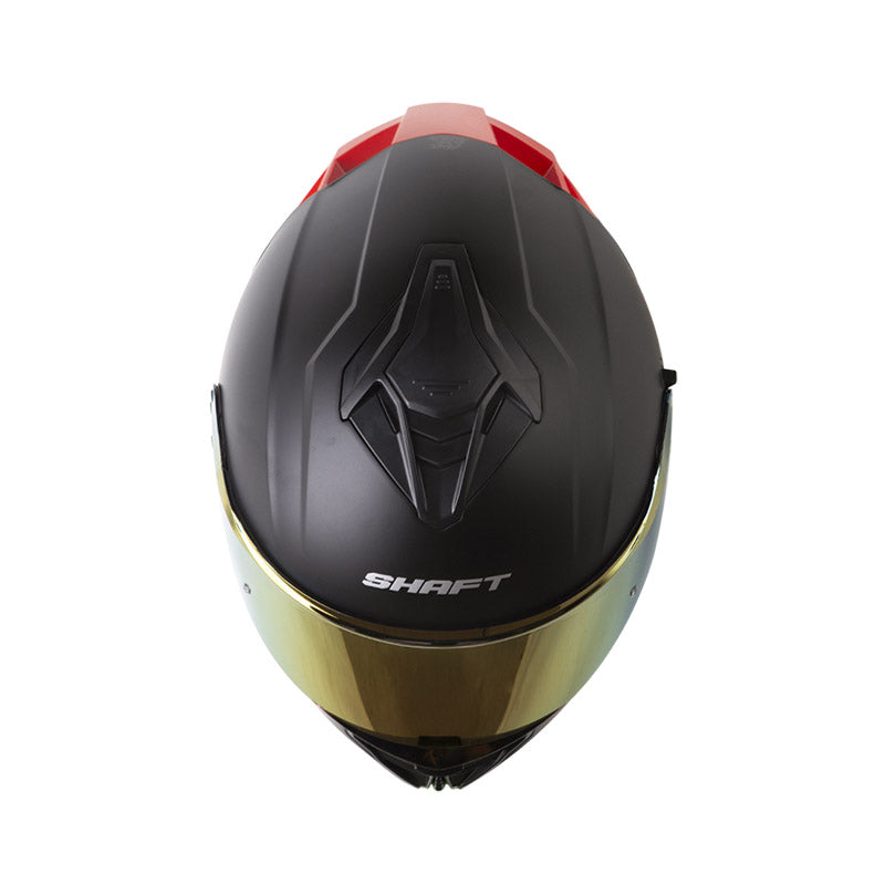 CASCO SHAFT SH-598GTR SOLID MATE NEGRO ROJO VISOR IRIDIUM