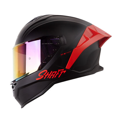 CASCO SHAFT SH-598GTR SOLID MATE NEGRO ROJO VISOR IRIDIUM