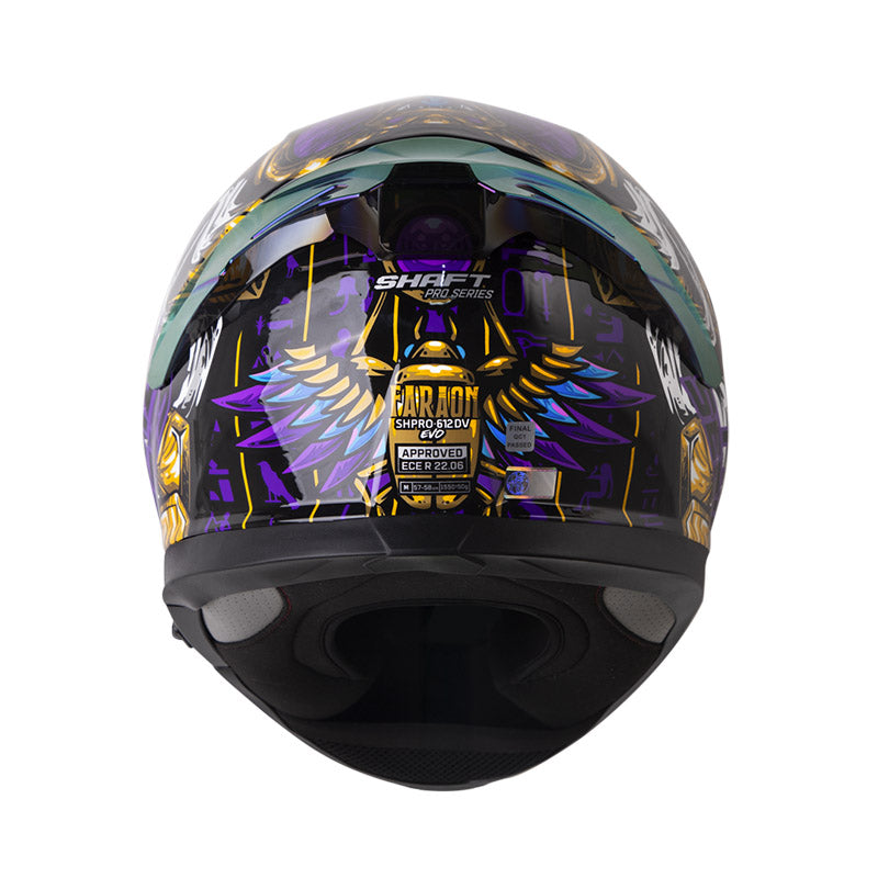 CASCO SHAFT SH-612DV PRO FARAON NEGRO MORADO VISOR IRIDIUM