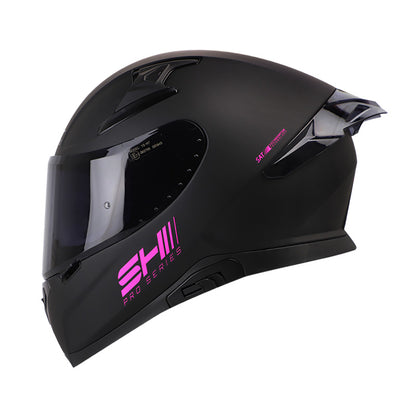 CASCO SHAFT SH-612DV PRO SOLID MATE NEGRO FUCSIA NEON VISOR HUMO