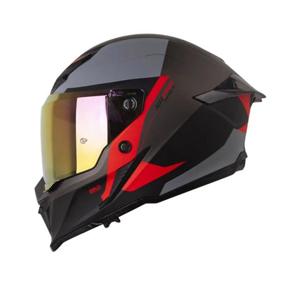 CASCO SHAFT SH-615DV PRO CR-XX MATE GRIS OSCURO ROJO IRIDIUM