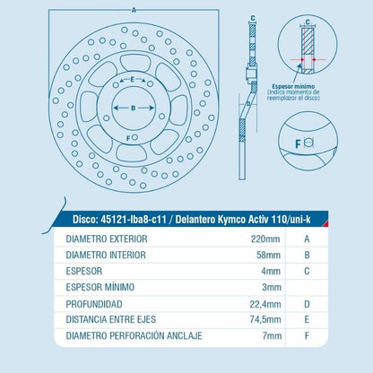 DISCO DE FRENO ICHIMAX DELANTERO ACTIV110/UNI-K