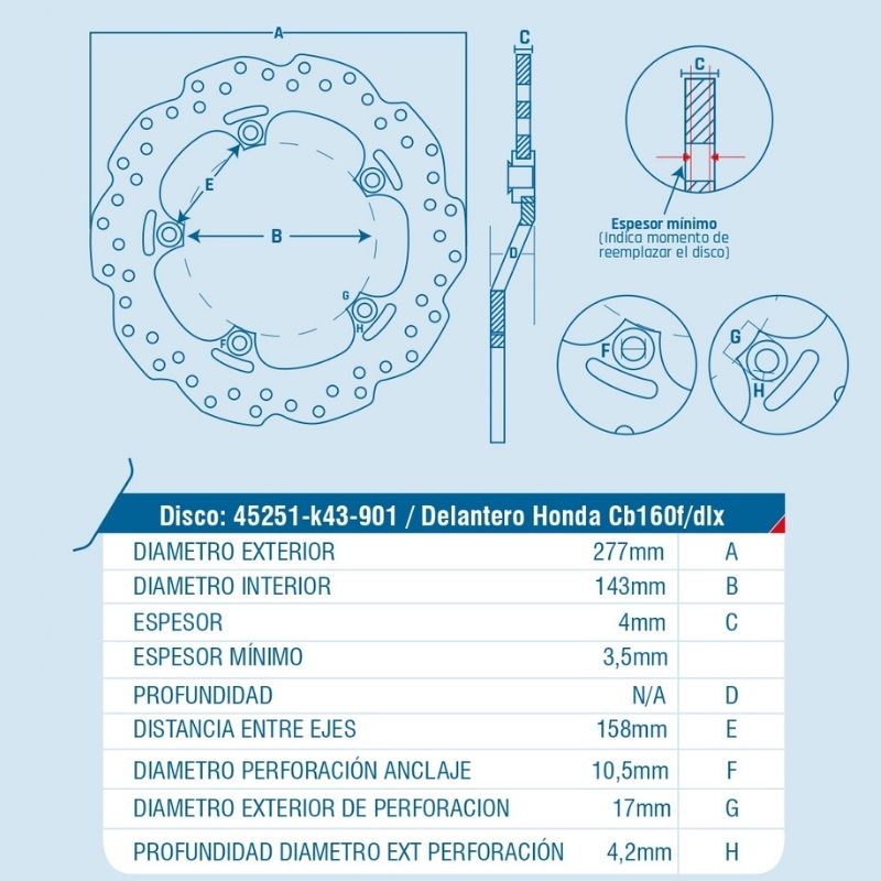 DISCO DE FRENO ICHIMAX DELANTERO CB160F/DLX