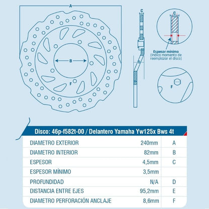 DISCO DE FRENO ICHIMAX DELANTERO YW125X BWS 4T