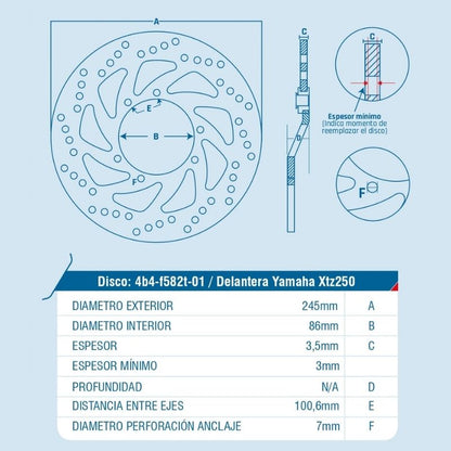 DISCO DE FRENO ICHIMAX DELANTERO XTZ250