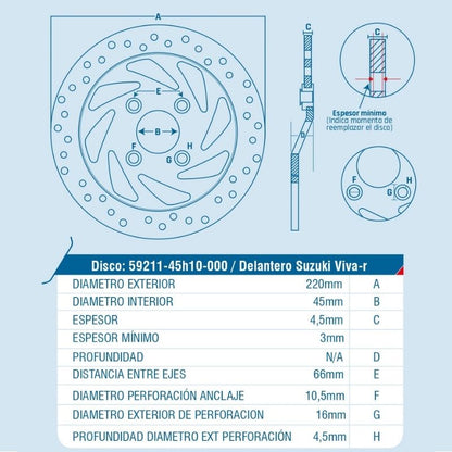 DISCO DE FRENO ICHIMAX DELANTERO VIVA-R