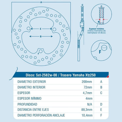 DISCO DE FRENO ICHIMAX TRASERO XTZ250