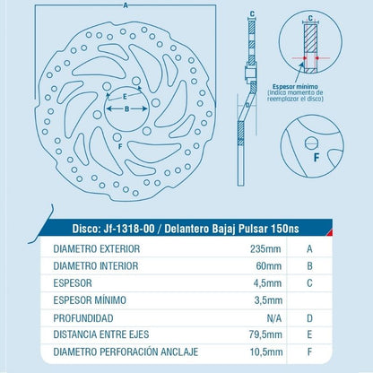 DISCO DE FRENO ICHIMAX DELANTERO PULSAR150NS 160NS