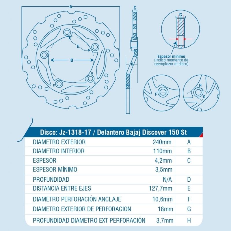 DISCO DE FRENO ICHIMAX DELANTERO DISCOVER150ST