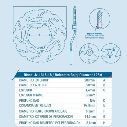DISCO DE FRENO ICHIMAX DELANTERO DISCOVER125ST