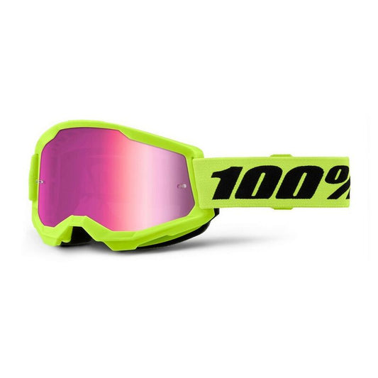 GAFAS 100% STRATA 2 AMARILLO NEON LENTE FUCSIA