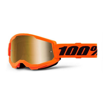 GAFAS 100% STRATA 2 NARANJA NEON LENTE DORADO