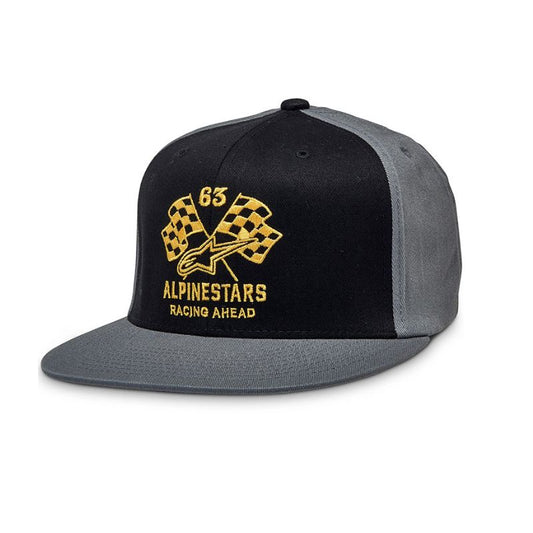 GORRA ALPINESTARS DOUBLE CHECK NEGRO GRIS AMARILLO