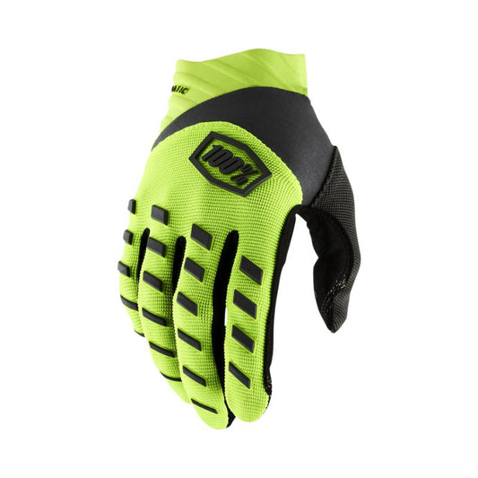 GUANTES 100% AIRMATIC AMARILLO NEON NEGRO