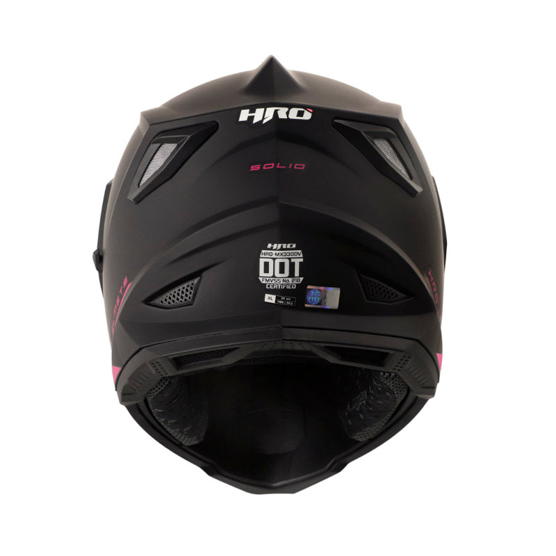 CASCO HRO HRO-MX330DV SOLID MATE NEGRO FUCSIA VISOIR IRIDIUM