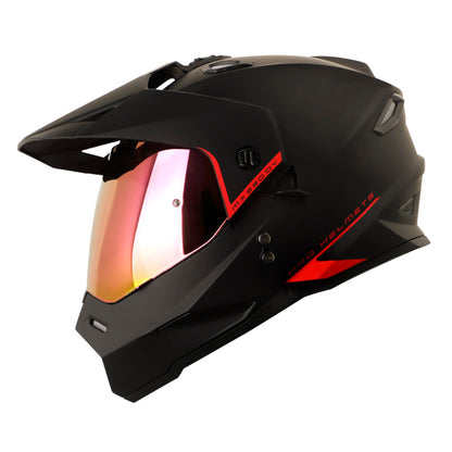 CASCO HRO HRO-MX330DV SOLID MATE NEGRO ROJO VISOIR IRIDIUM