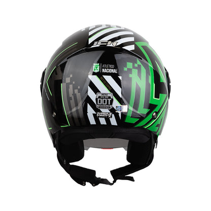 CASCO ICH ICH-102 REY DE COPAS NEGRO VERDE VISOR PLATA